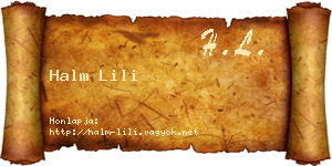 Halm Lili névjegykártya