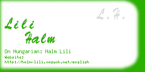 lili halm business card